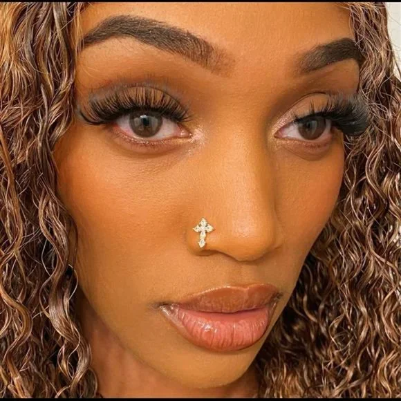 Statement Gold Jewelry Xl Chrome Hearts Cross Nose Stud Made